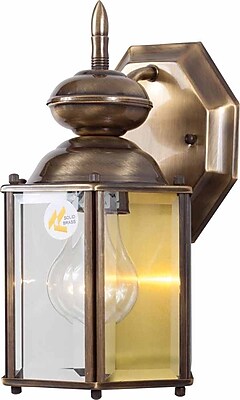 Volume Lighting 1 Light Outdoor Wall Sconce; Antique Solid Brass Staples